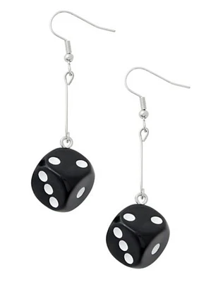 Black Dice Dangle Earrings