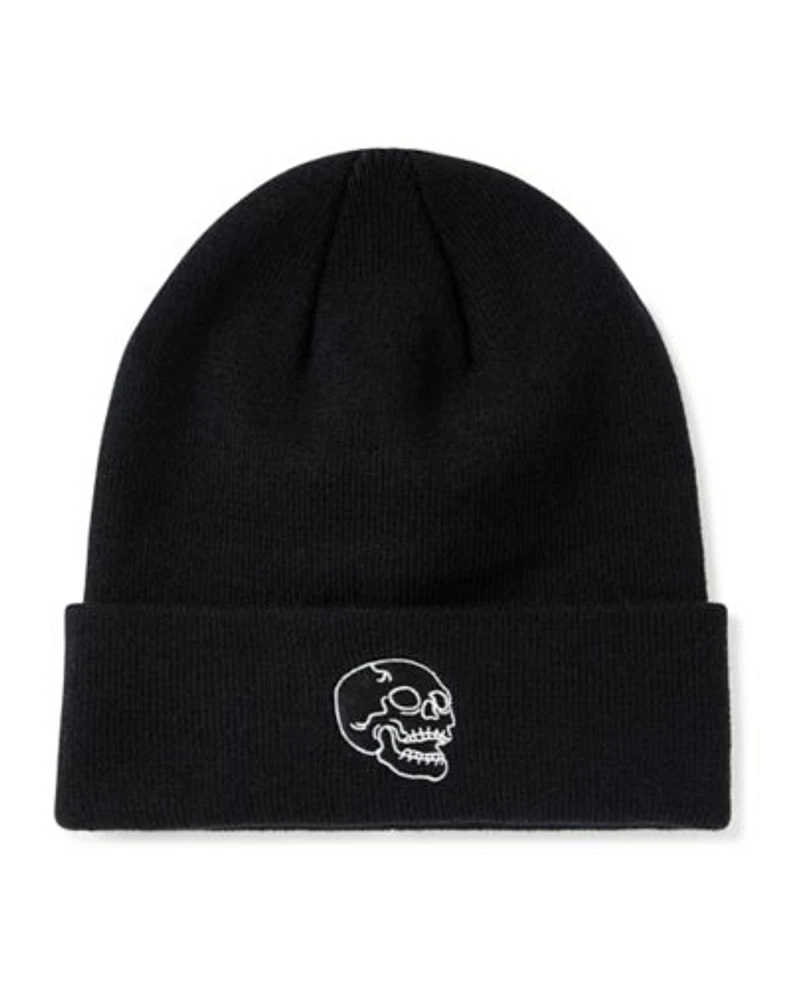 Skull Icon Cuff Beanie Hat