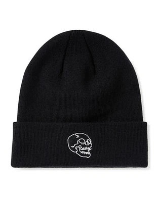 Skull Icon Cuff Beanie Hat