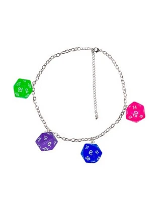 Colored D20 Chain Choker Necklace