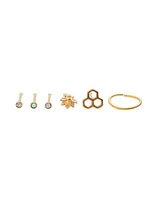Multi-Pack CZ Bee Nose Pins and Hoop Nose Ring 6 Pack