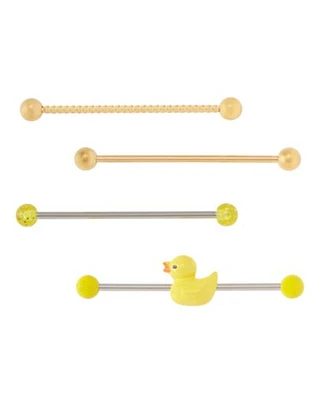 Multi-Pack Duck Charm Industrial Barbells 4 Pack - 14 Gauge