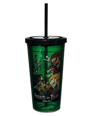 Attack on Titan Cup with Straw - 16 oz.