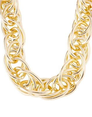Goldtone Woven Thick Chain Necklace