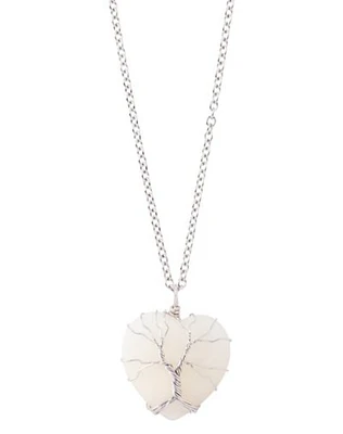 Citrine Semi-Precious Stone Heart Chain Necklace