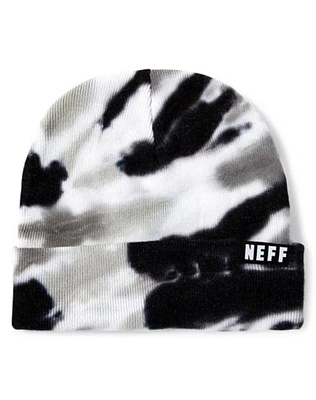 Tie Dye Black and Gray Cuff Beanie Hat - Neff