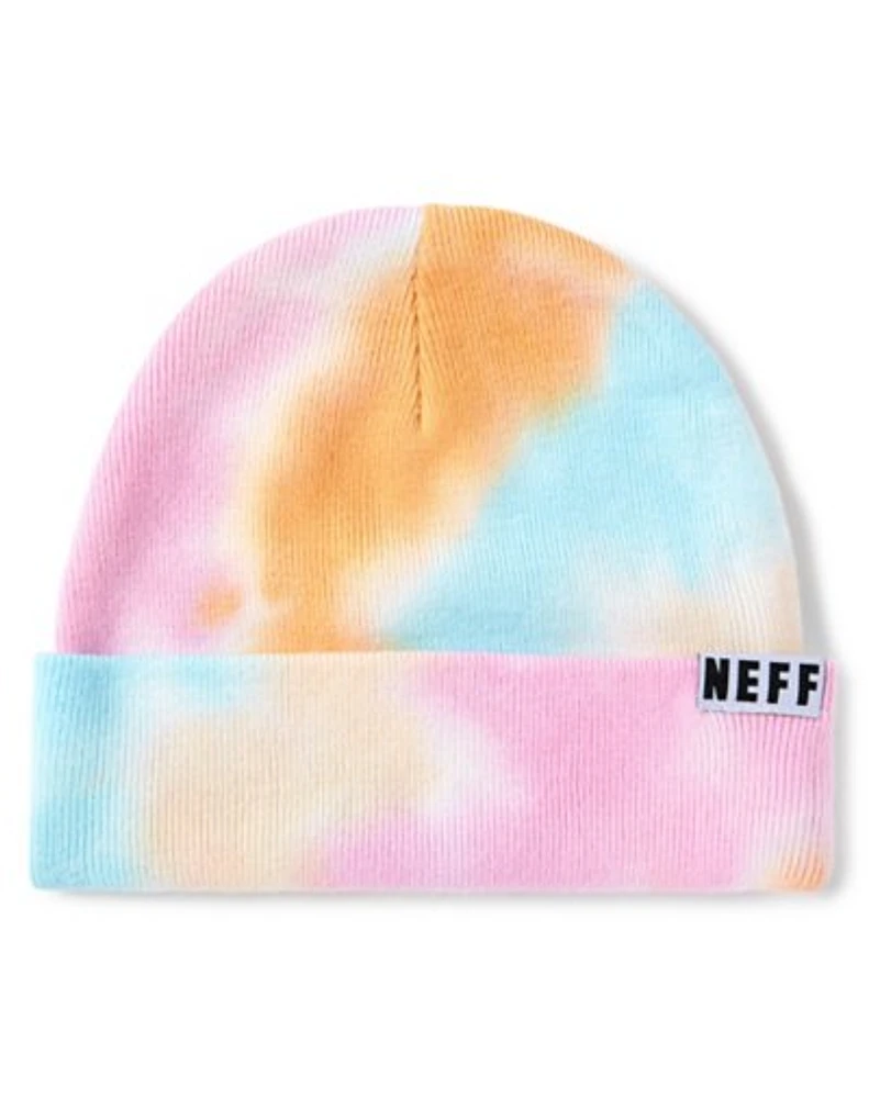 Tie Dye Blue Purple and Orange Cuff Beanie Hat - Neff