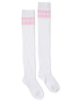 Pink Stripe Knee High Socks