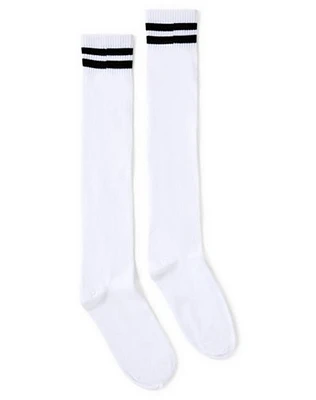 Black Double Stripe Knee High Socks