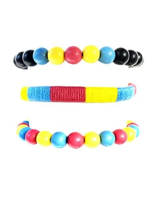 Multi-Pack Pansexual Pride Cord and Beaded Bracelets - 3 Pack