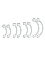 Multi-Pack Clear Curved Barbells 8 Pack - 16 Gauge