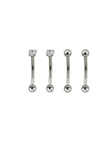 Multi-Pack Prong CZ Curved Barbells 4 Pack