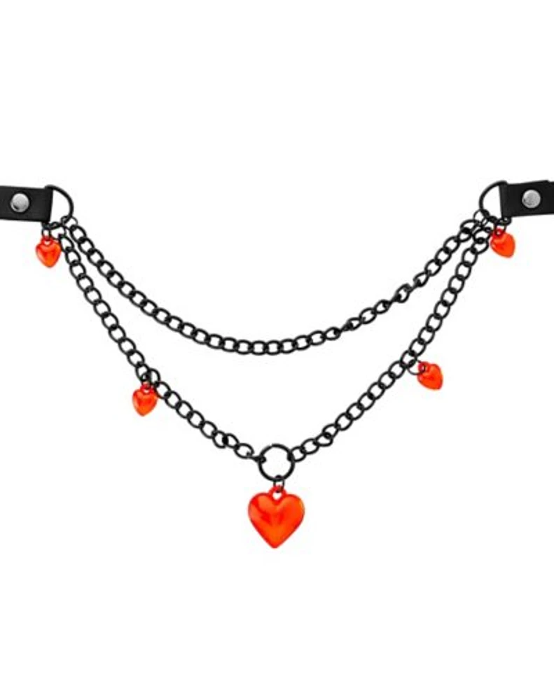 Heart Double Chain Choker Necklace