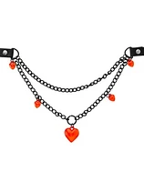 Heart Double Chain Choker Necklace