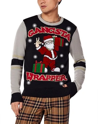 Light-Up Gangsta Wrapper Ugly Christmas Sweater