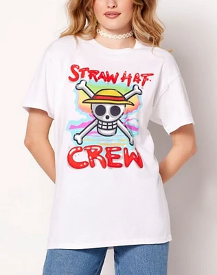 Airbrush Straw Hat Crew T Shirt