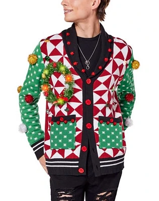 Wreath Ugly Christmas Cardigan Sweater