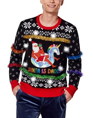 Light-Up Santa Is Daddy Ugly Christmas Sweater