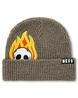 Flaming Skull Cuff Beanie Hat - Neff