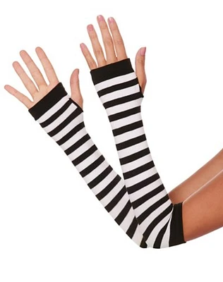 Black and White Striped Arm Warmers