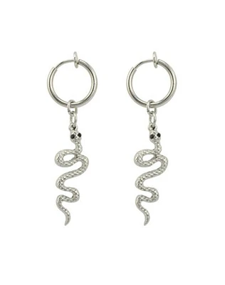 Fake Snake Hoop Dangle Earrings