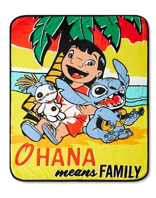 Ohana Double-Sided Fleece Blanket- Lilo & Stitch