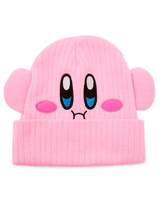 3D Kirby Face Cuff Beanie Hat