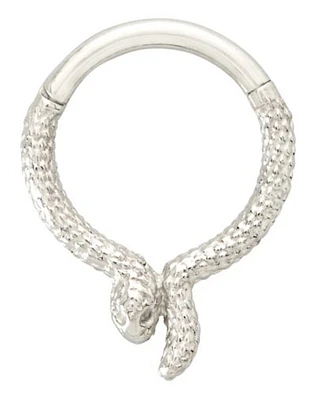 Silvertone Hinged Snake Hoop Nose Ring