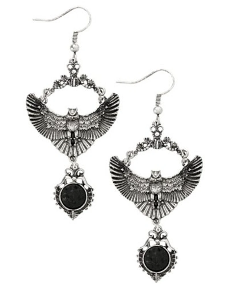 Ornate Owl Dangle Earrings