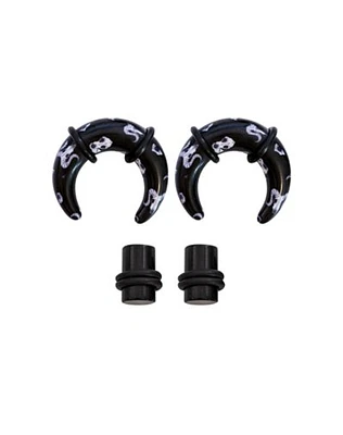 Multi-Pack Acrylic Black Goat Skull Plugs and Pinchers - 2 Pairs