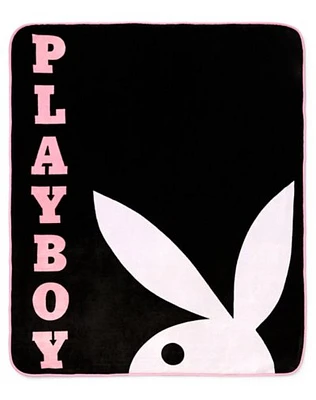 Black Playboy Reversible Fleece Blanket