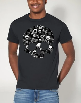 Skull Head Print T Shirt