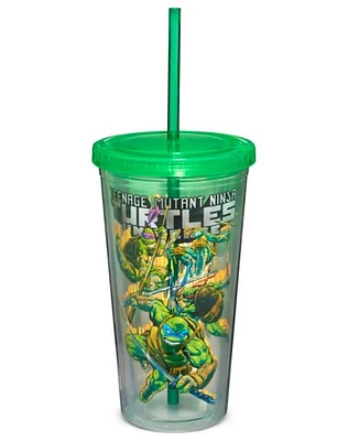 Teenage Mutant Ninja Turtles Attack Pose Cup with Straw - 20 oz.