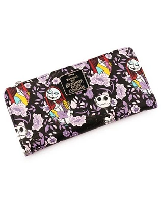 Floral The Nightmare Before Christmas Zipper Wallet