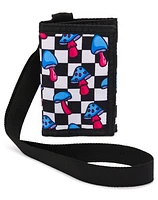 Neon Checkered Mushroom Velcro Bifold Wallet