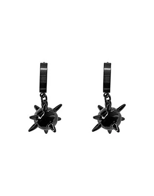 Black Wrecking Ball Huggie Hoop Dangle Earrings