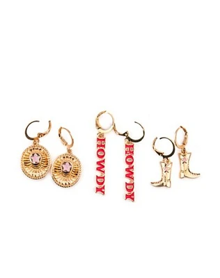 Multi-Pack Howdy Cowgirl 3 Pack Earring Set