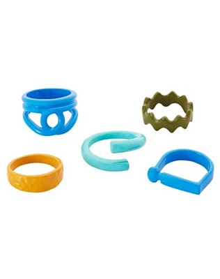 Multi-Pack Multi-Color Shape Rings - 5 Pack