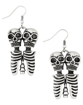 Two-Headed Skeleton Dangle Earrings