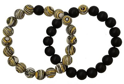 Swirl and Black Long Distance Beaded Bracelets