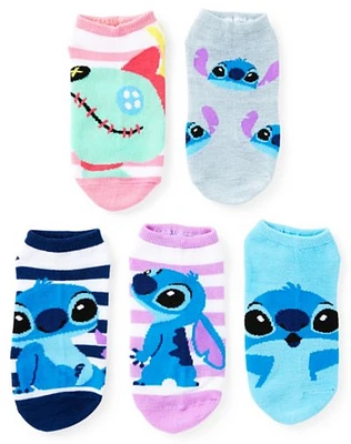Multi-Pack Cute Stitch No Show Socks 5 Pack - Lilo & Stitch