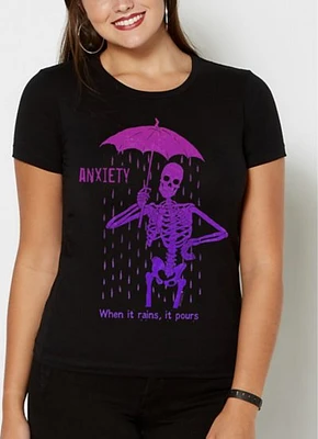 Skeleton Anxiety Neon Rain T Shirt