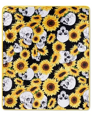 Sunflower Skull Fleece Blanket