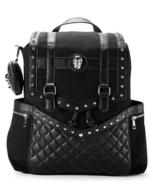 Black Studded Skull Rucksack Backpack