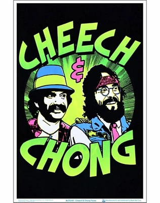 Cheech & Chong Faces Black Light Poster