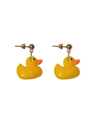 Yellow Duck Dangle Earrings