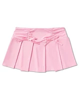 Pink Satin Bow Mini Skirt