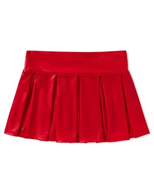 Red Pleather Mini Skirt