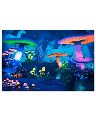 Black Light Magical Mushroom Tapestry