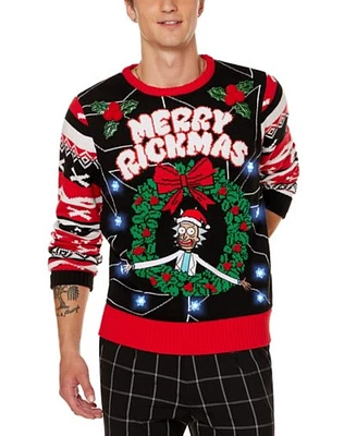 Light-Up Merry Rickmas Christmas Sweater